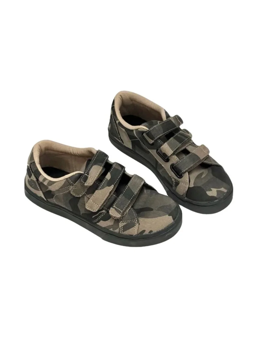 ECKO UNLTD Camo Canvas Shoes Big Kids Sz 3 Green Straps Hoop & Loop Casual Comfy - Picture 2 of 8